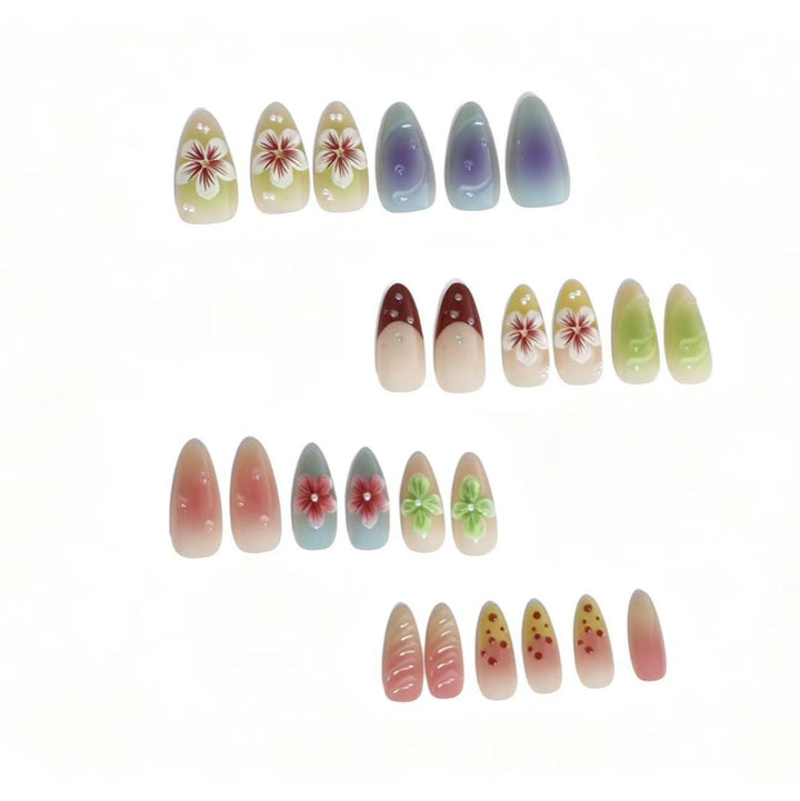 Artistic Floral Gradient Press-On Nail Set Kalsten