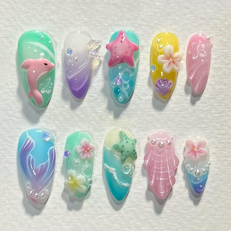 creative nail art set with maritime motifs and sparkling accents Kalsten