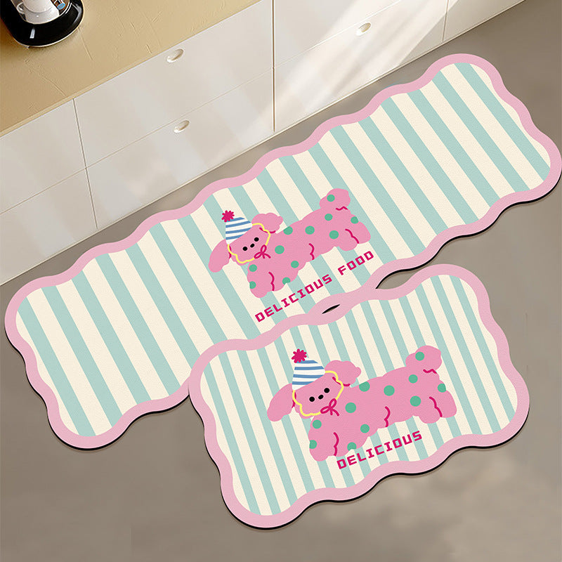 Cute Animal-Themed Kitchen Mat Set