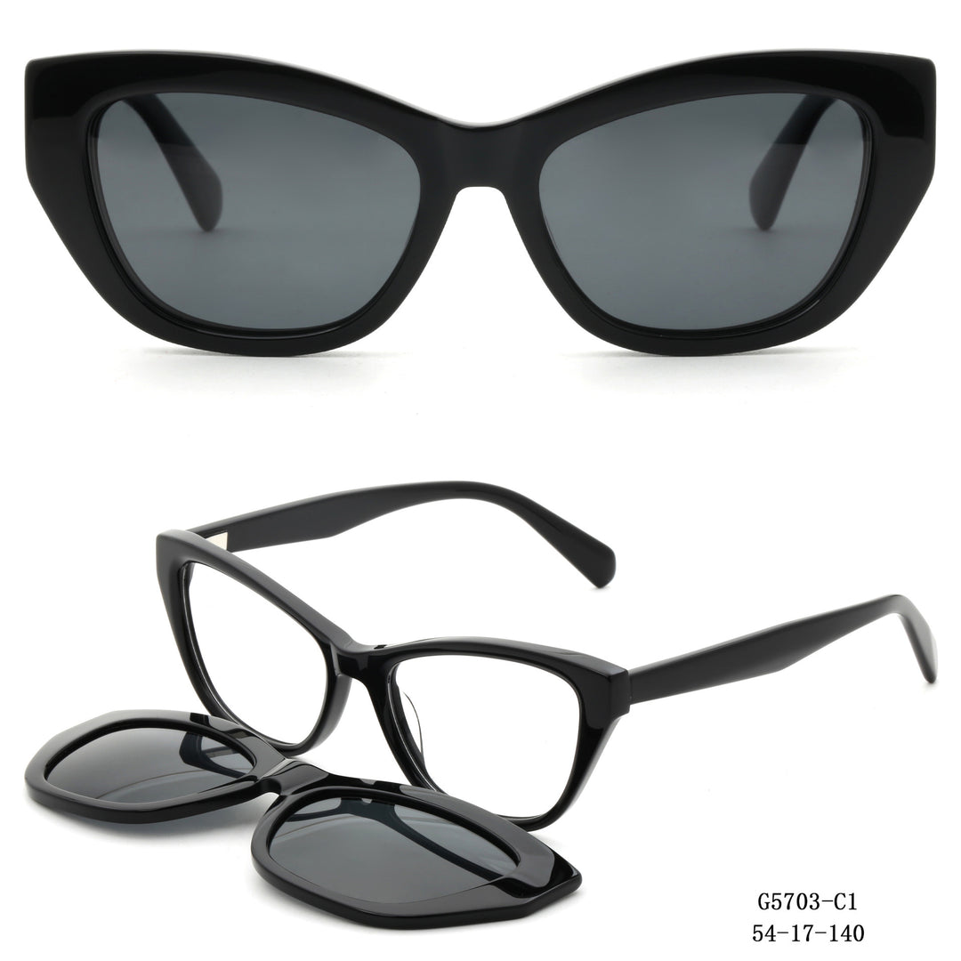 Women's Artfully Designed Cat-Eye Sunglasses with Removable Lenses Kalsten