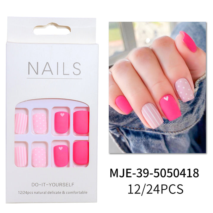 Artistic Press-On Nail Set with Charming Patterns Kalsten