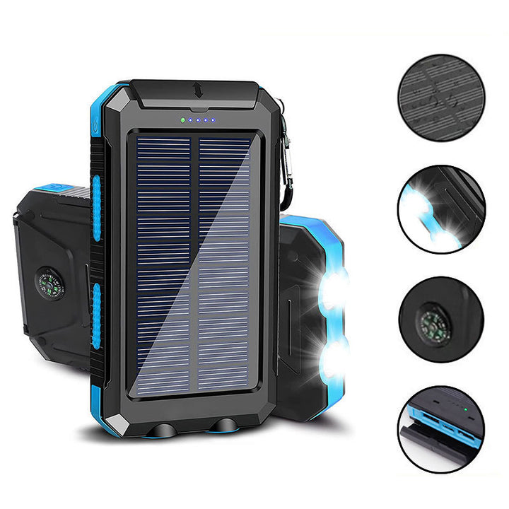 Solar-powered power bank with LED lighting and integrated compass Kalsten