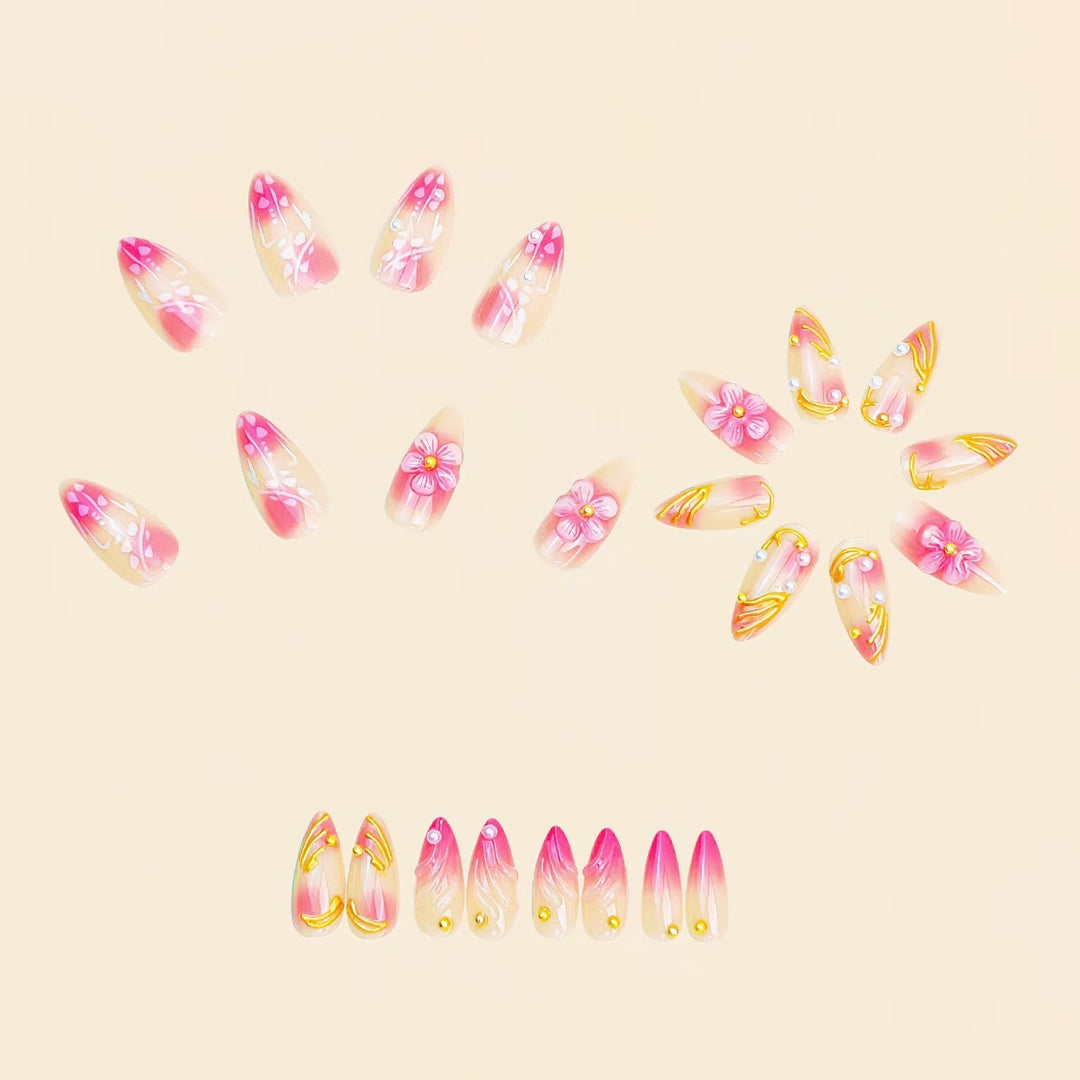 Floral and Decorative Press-On Nail Set Kalsten