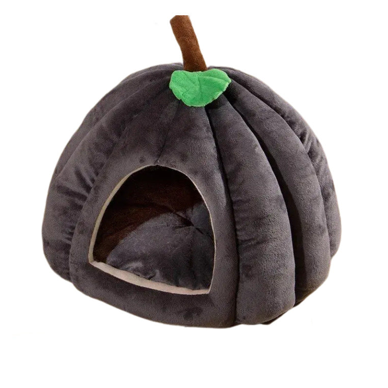 Pumpkin-Shaped Cozy  Hideaway Bed  Dog Bed