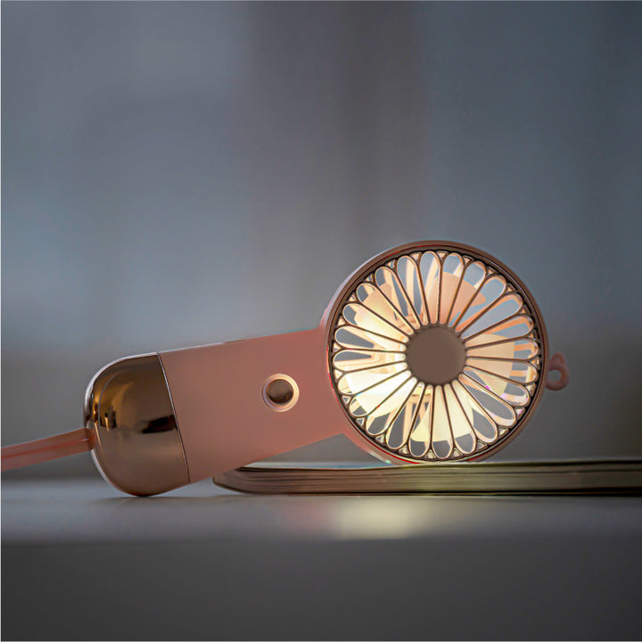 Ladies portable hand fan with USB charging function and ergonomic handle Kalsten