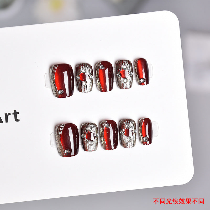 Glamorous Heart-Themed Press-On Nail Set Kalsten