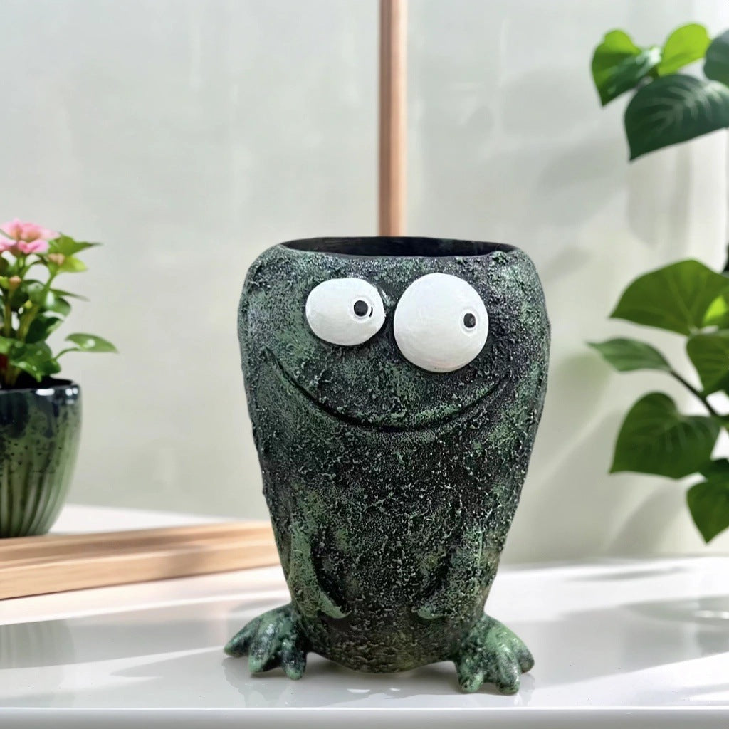 Decorative plant pot in frog design Kalsten