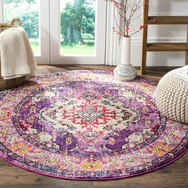 Vintage-Inspired Round Area Rug