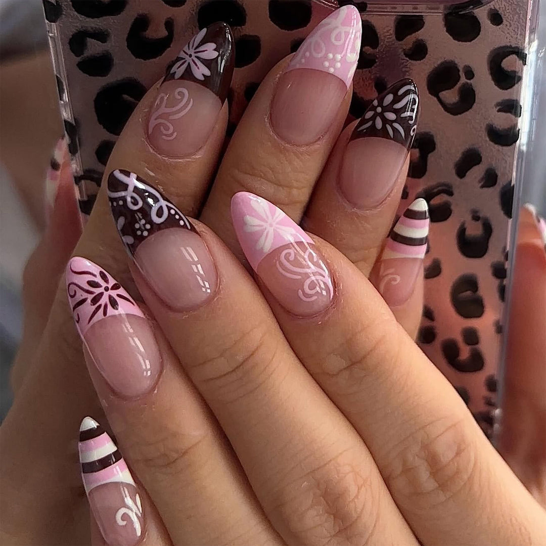 Artful stiletto nails with attractive patterns Kalsten