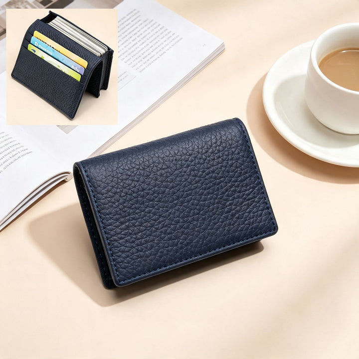Textured Leather Credit Card Holder