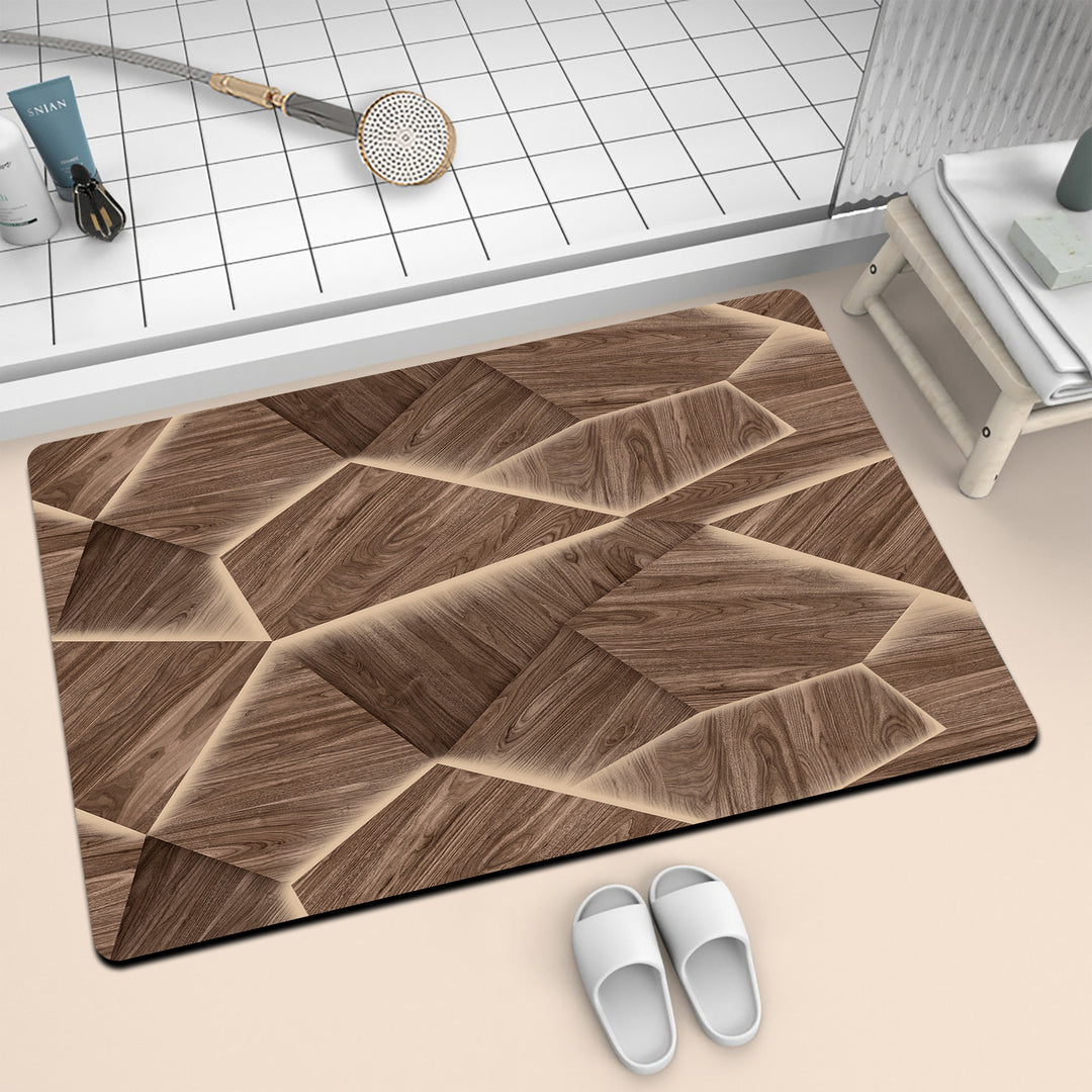 Textured Wood Grain Bath Mat