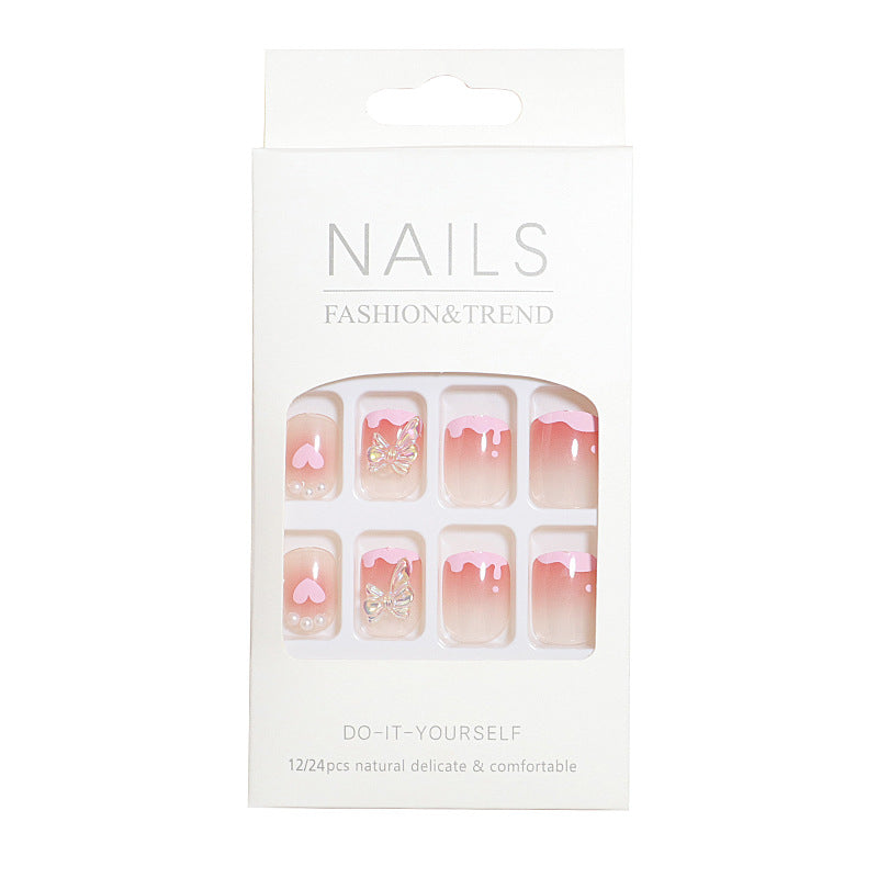 Romantic Heart Design Press-On Nail Set Kalsten