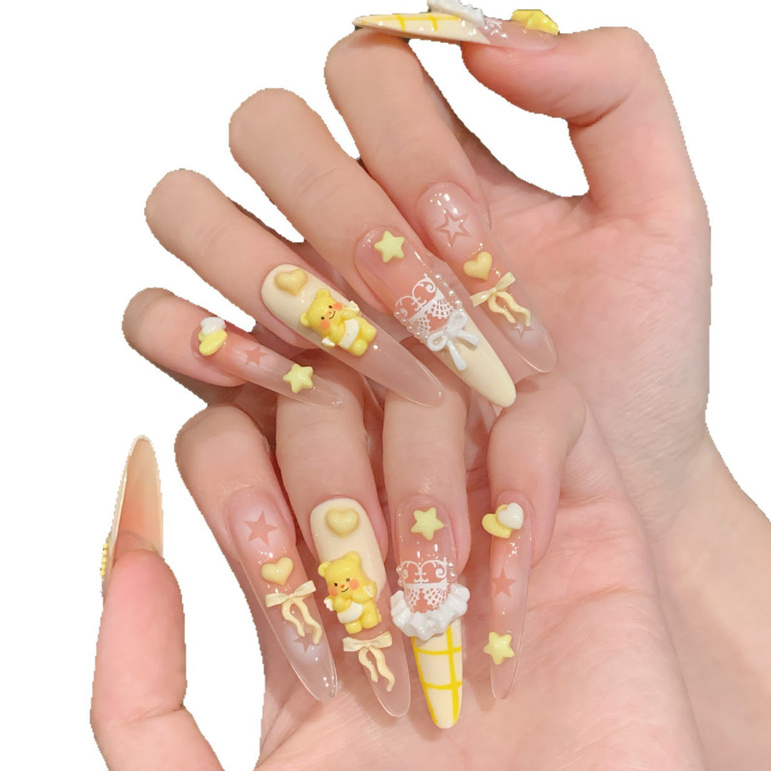 Whimsical 3D Nail Art Press-On Set Kalsten