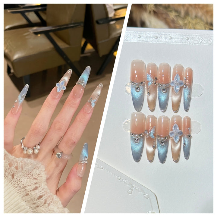Artistic Stiletto Press-On Nail Set with Charming Patterns Kalsten