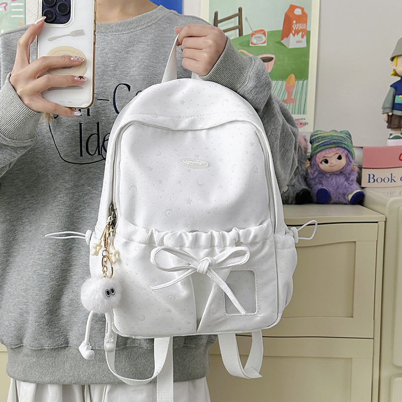 Star-Patterned Drawstring Closure Backpack