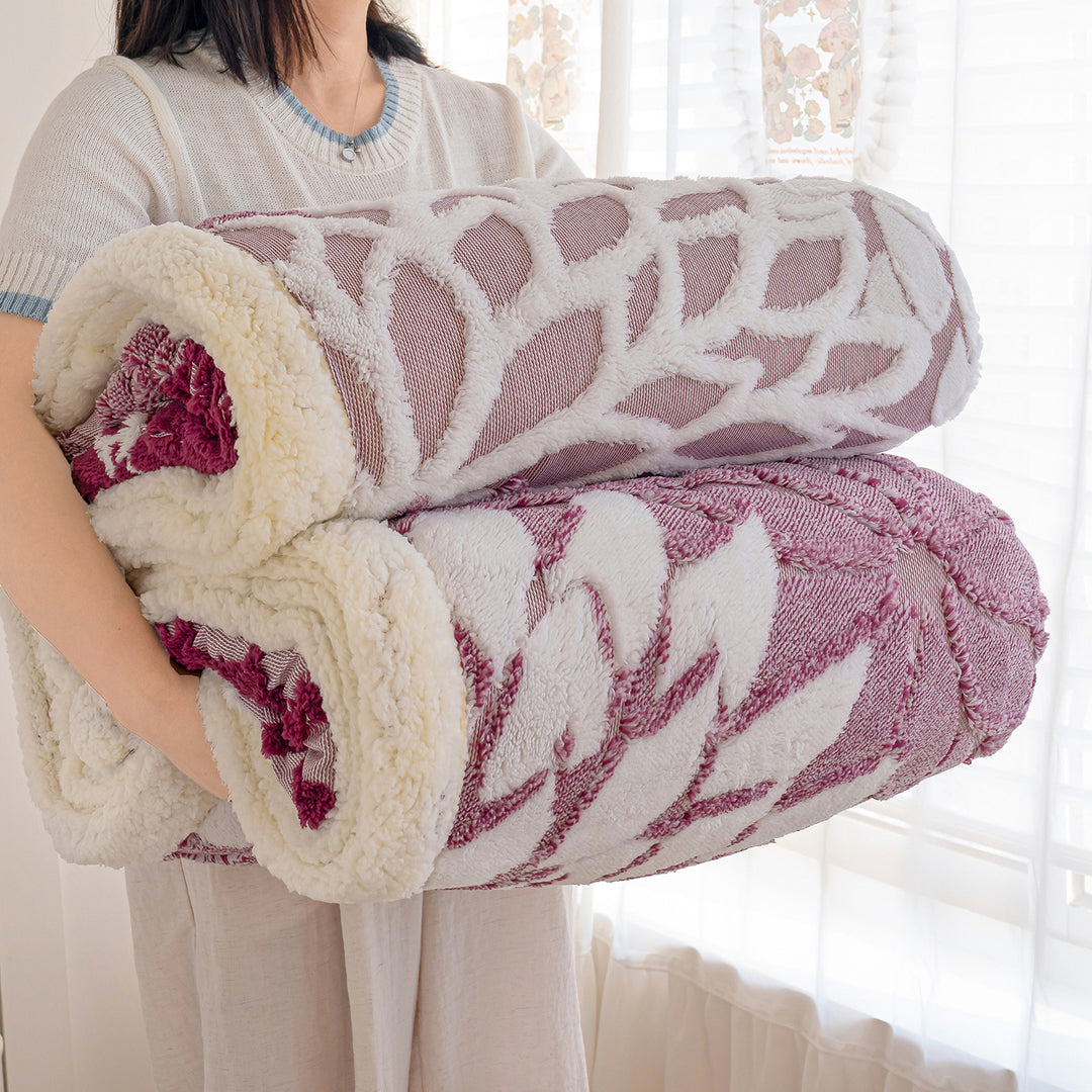 Ultra-Soft Textured Plush Throw Blanket