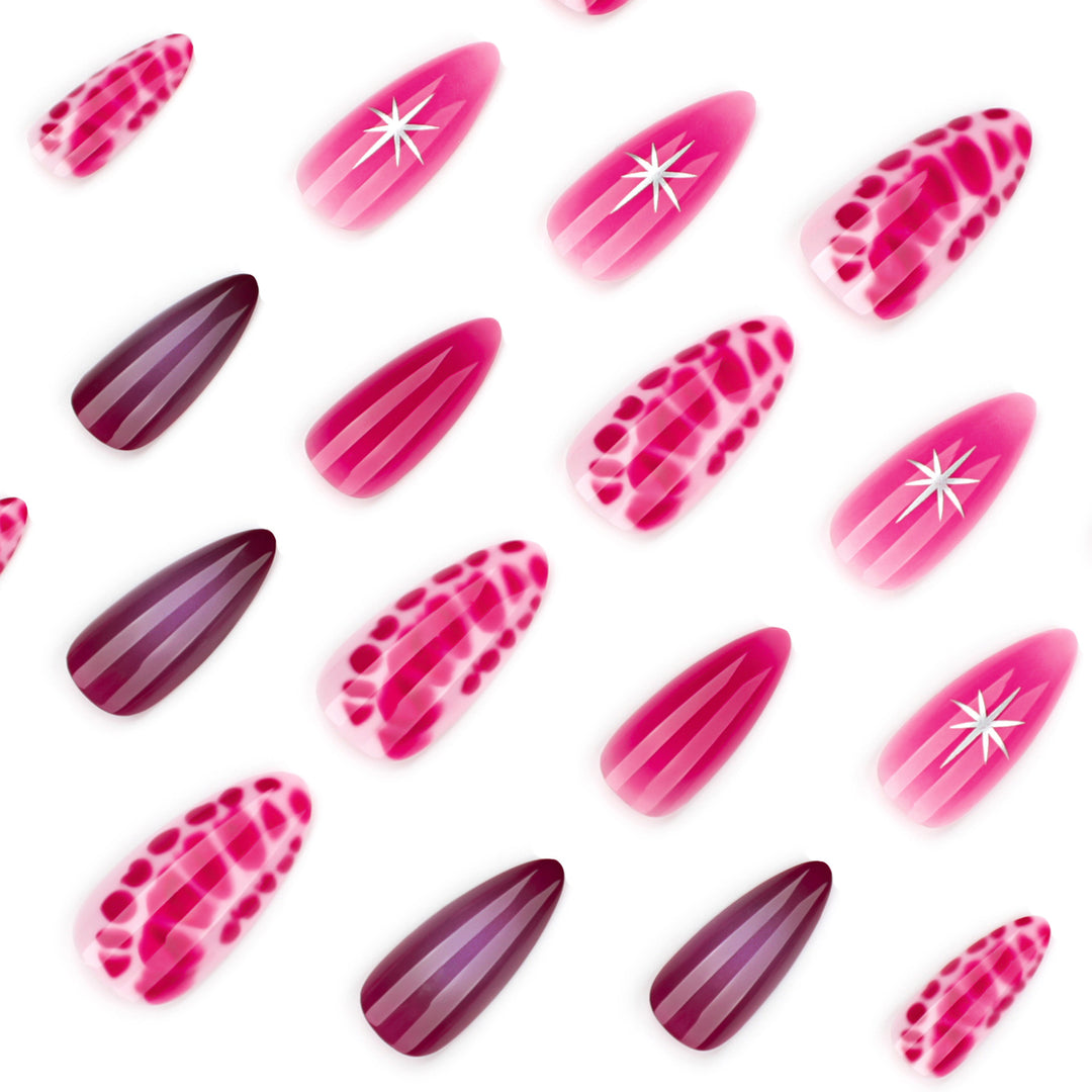Artistic stiletto nails with elegant gradient and delicate accents Kalsten