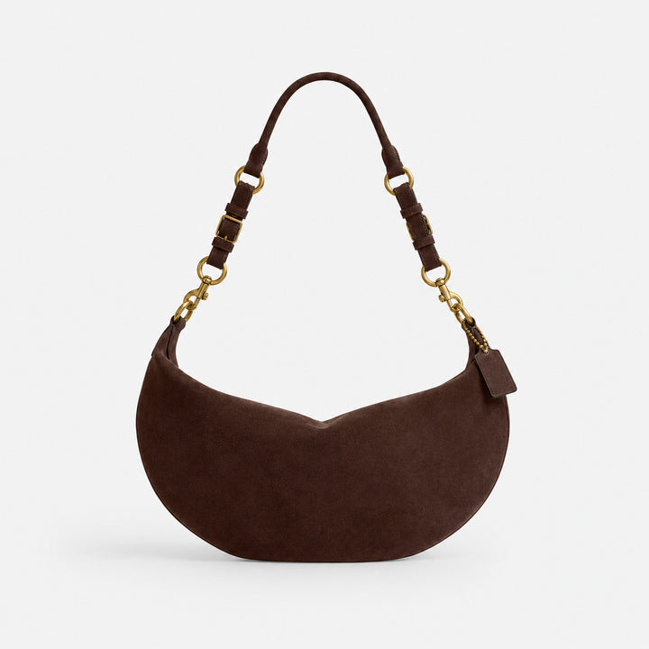 Soft Suede Curved Handbag