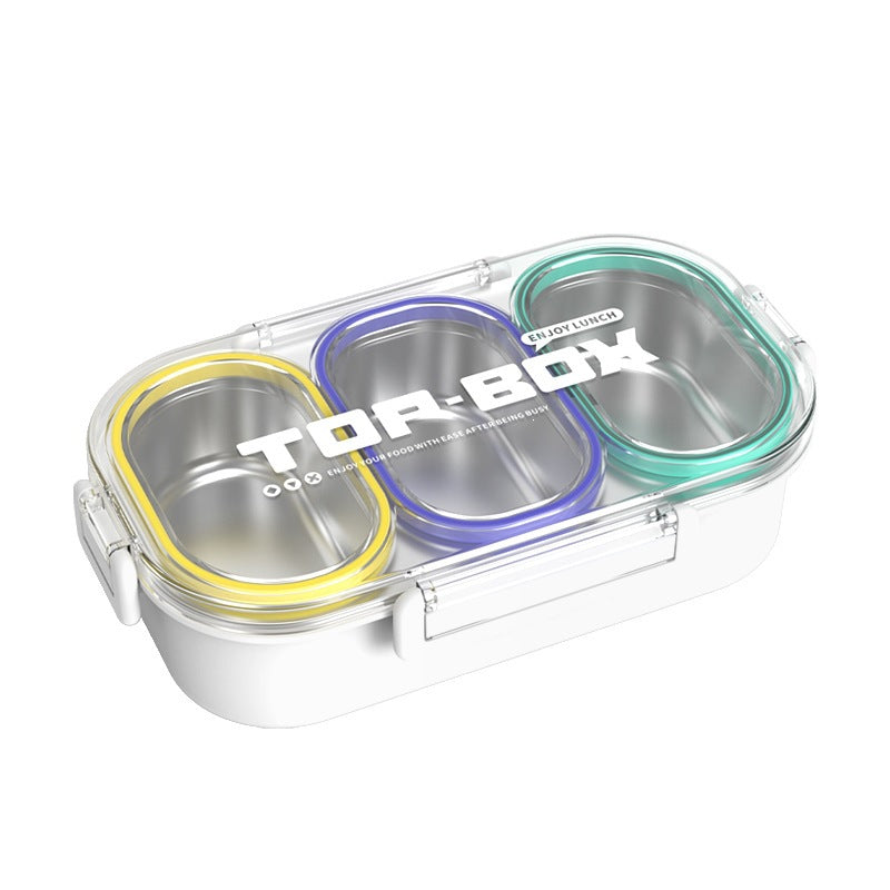 Triple-Compartment Food Storage Container