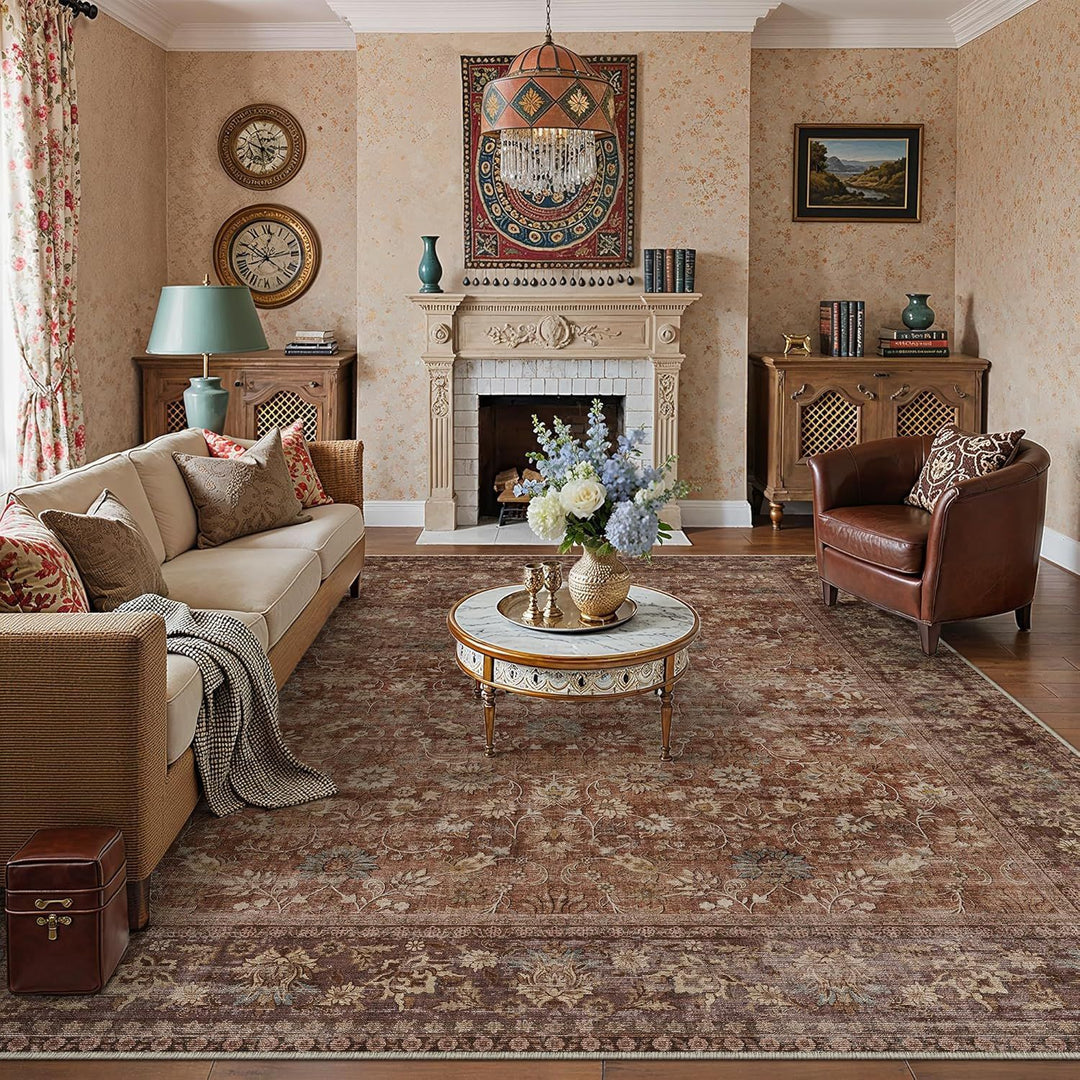 Luxurious Vintage Floral Pattern Area Rug