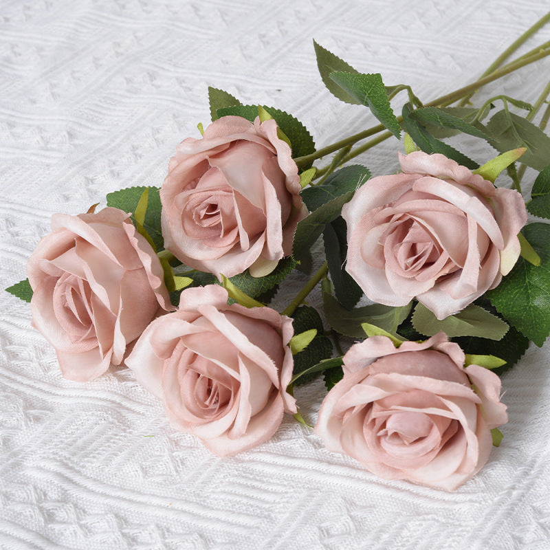 Realistic Silk Rose Decoration