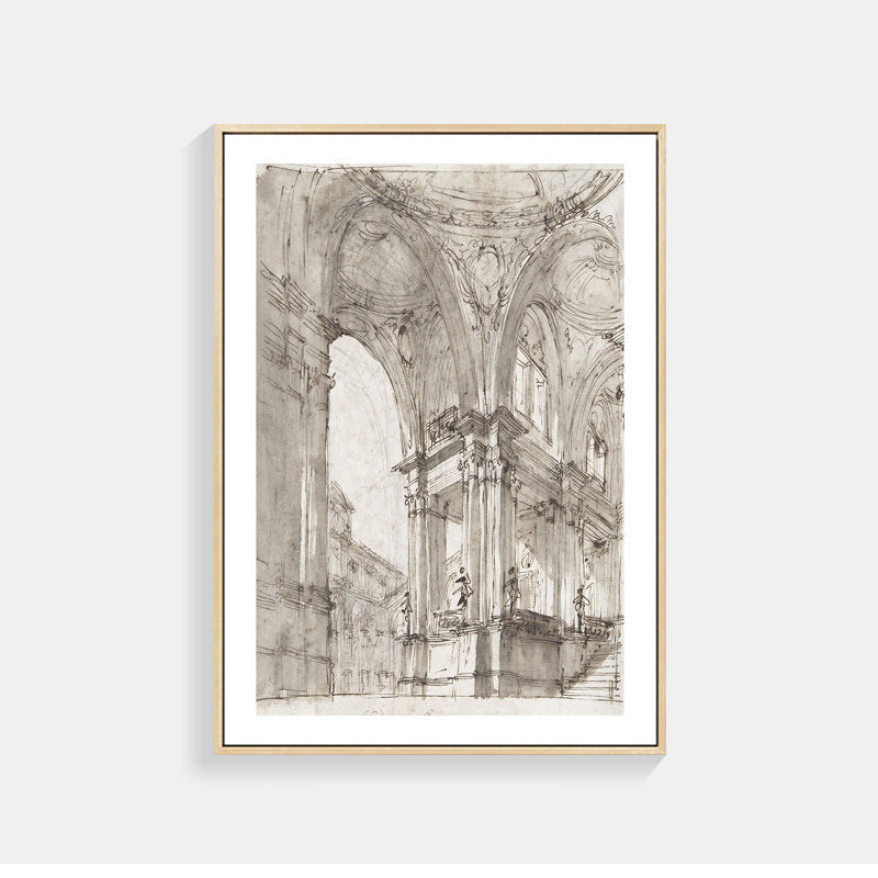 Architectural Sketch Wall Art for Interiors