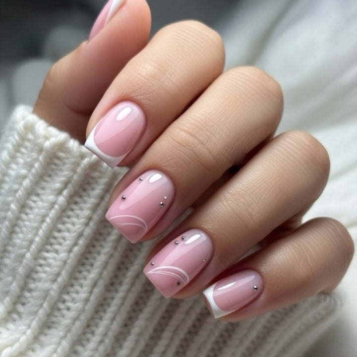 Elegant French Tip Nail Art Set Kalsten