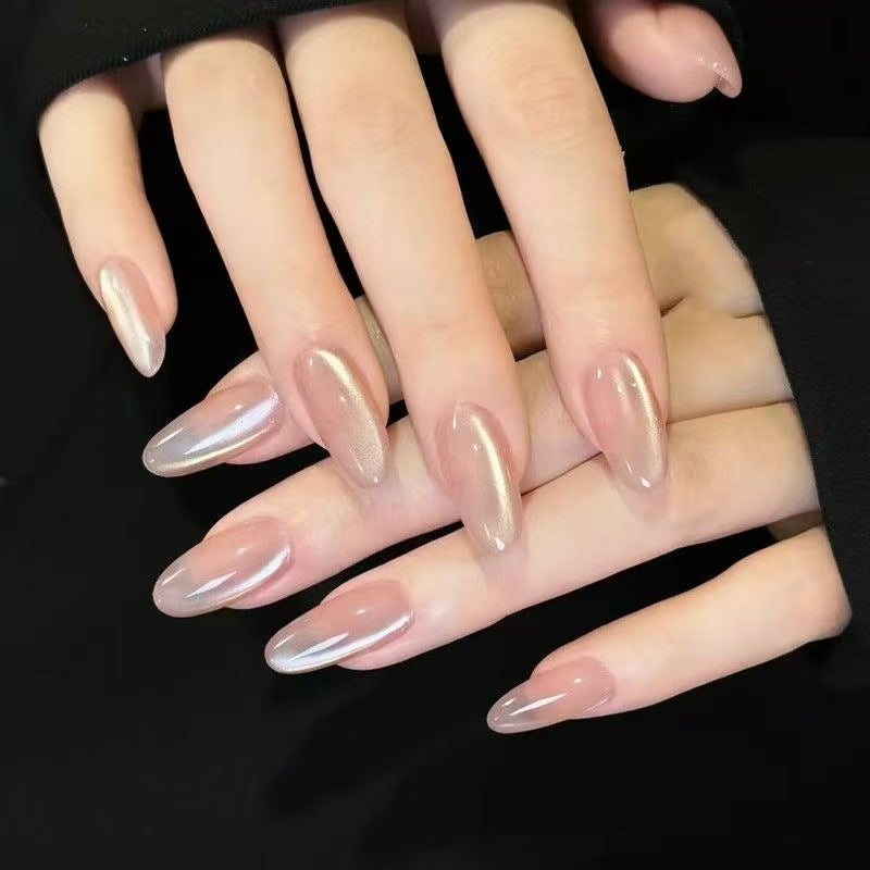 Glossy Almond-Shaped Nail Extensions Kalsten