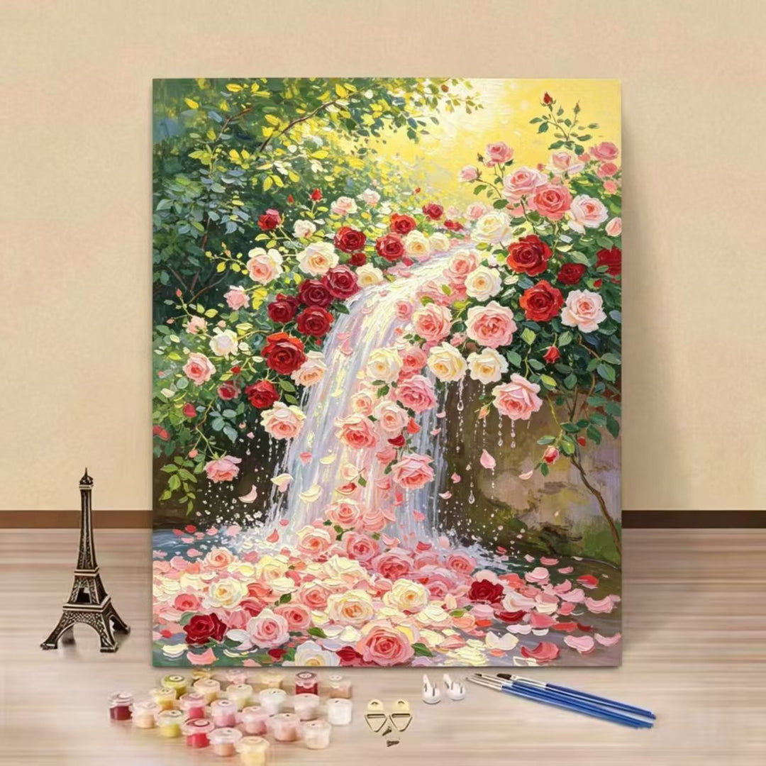 DIY Rose-Themed Paint by Numbers Canvas Art Kit Kalsten