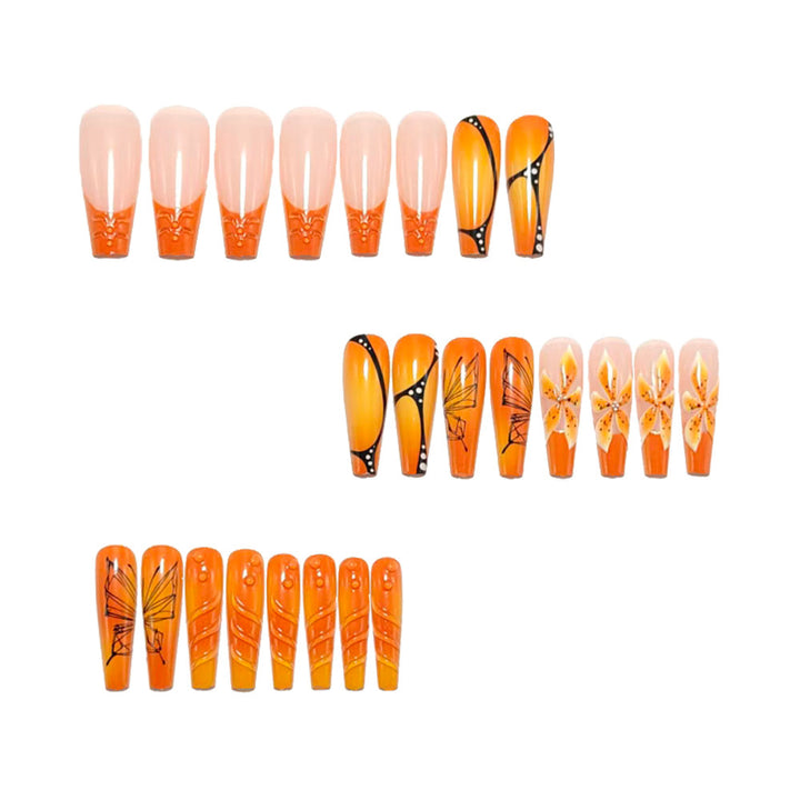 Artificial nails with creative flower designs and sparkling accents Kalsten