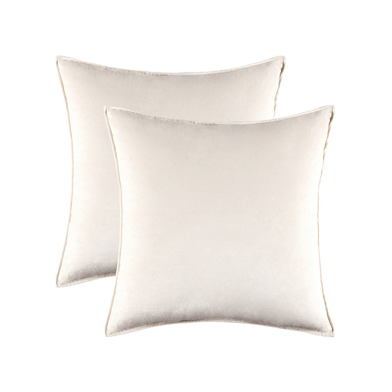 Plush Velvet Square Decorative Pillow Cover Pair with Knife-Edge Seam and Hidden Zipper