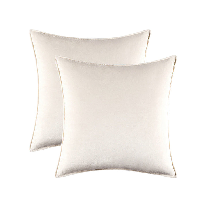Plush Velvet Square Decorative Pillow Cover Pair with Knife-Edge Seam and Hidden Zipper