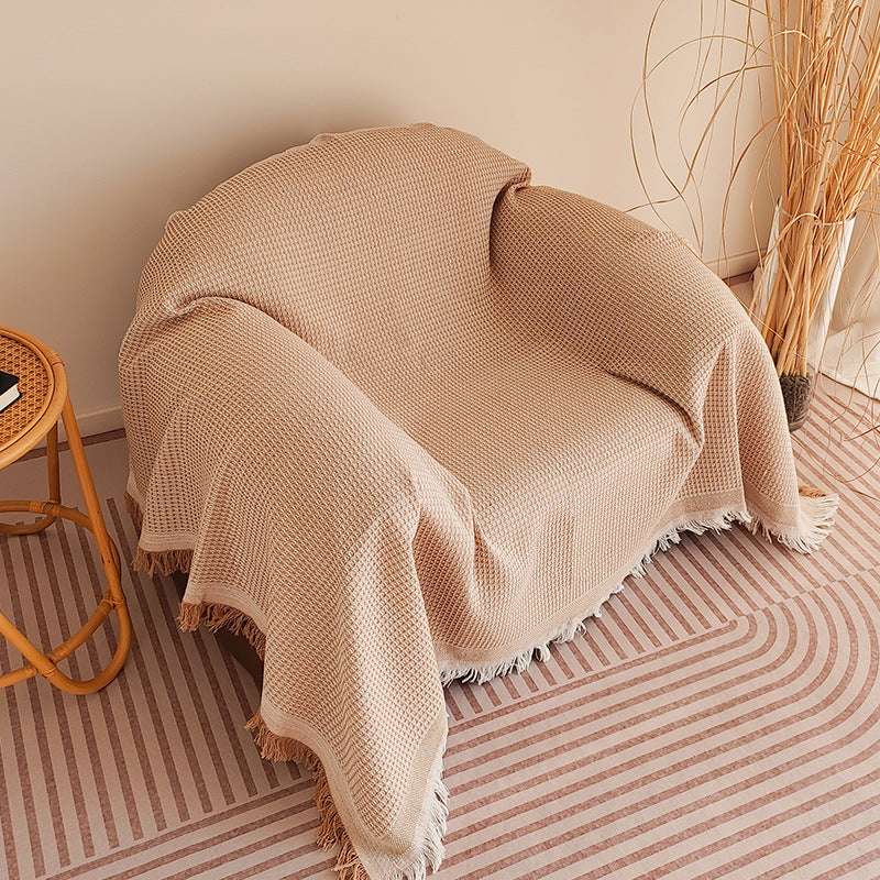 Cozy Waffle Weave Throw Blanket