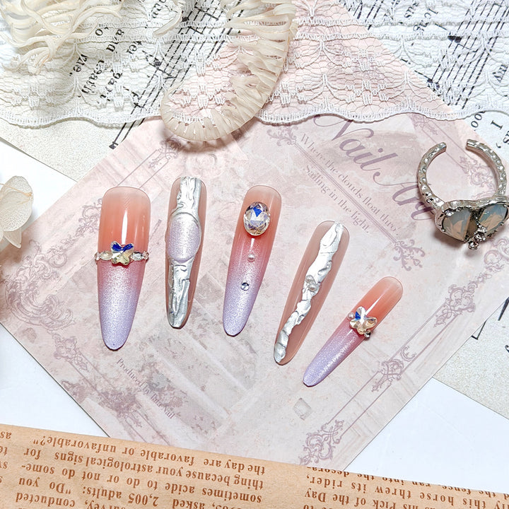 Elegant Nail Art with Rhinestone Accents Kalsten