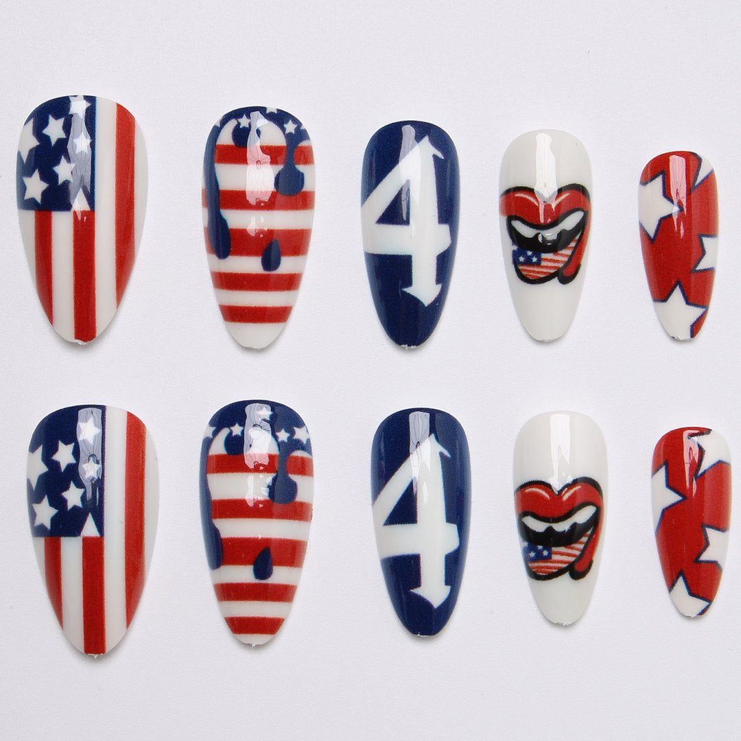 Artificial nails with creative patriotic design Kalsten