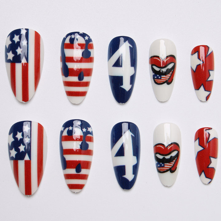 Artificial nails with creative patriotic design Kalsten