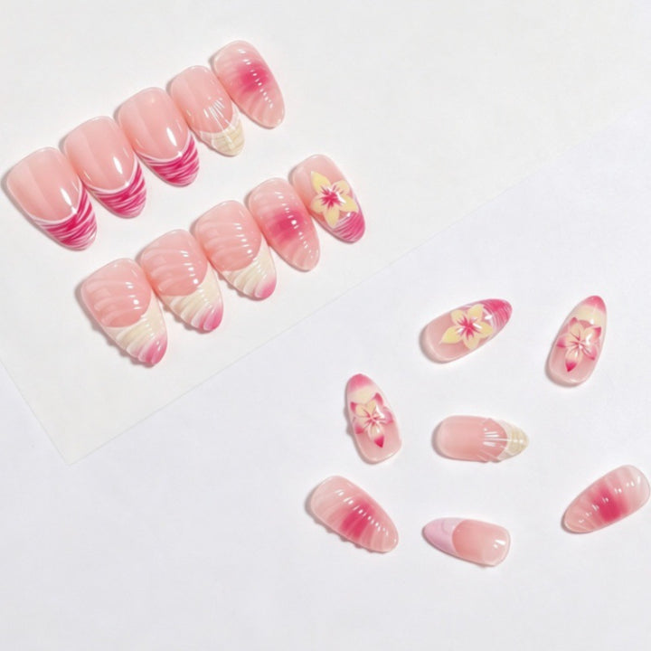 Elegant Floral-Themed Press-On Nail Set Kalsten