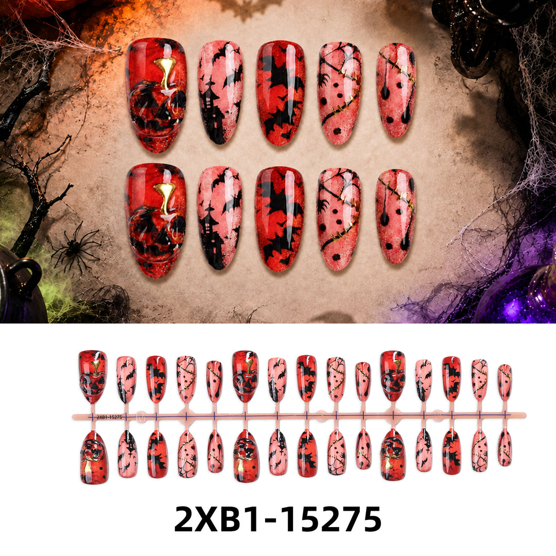Acrylic nail set with creative Halloween motifs Kalsten