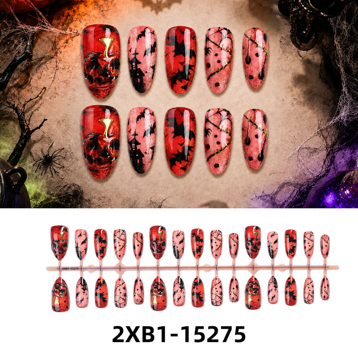 Acrylic nail set with creative Halloween motifs Kalsten