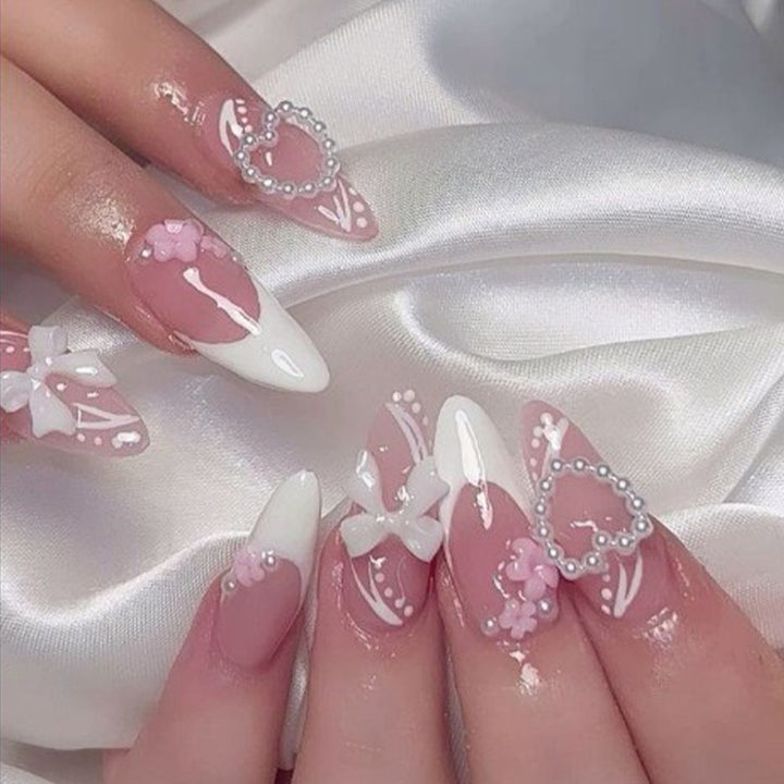 Artificial nails with floral 3D applications Kalsten