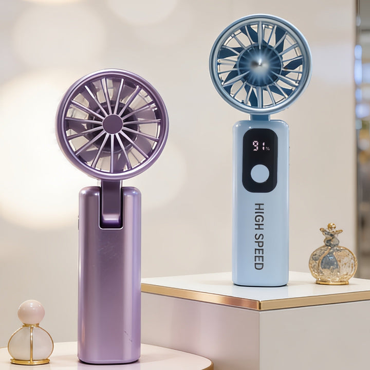 Ladies Portable Mini Fan with Digital Temperature Display Kalsten
