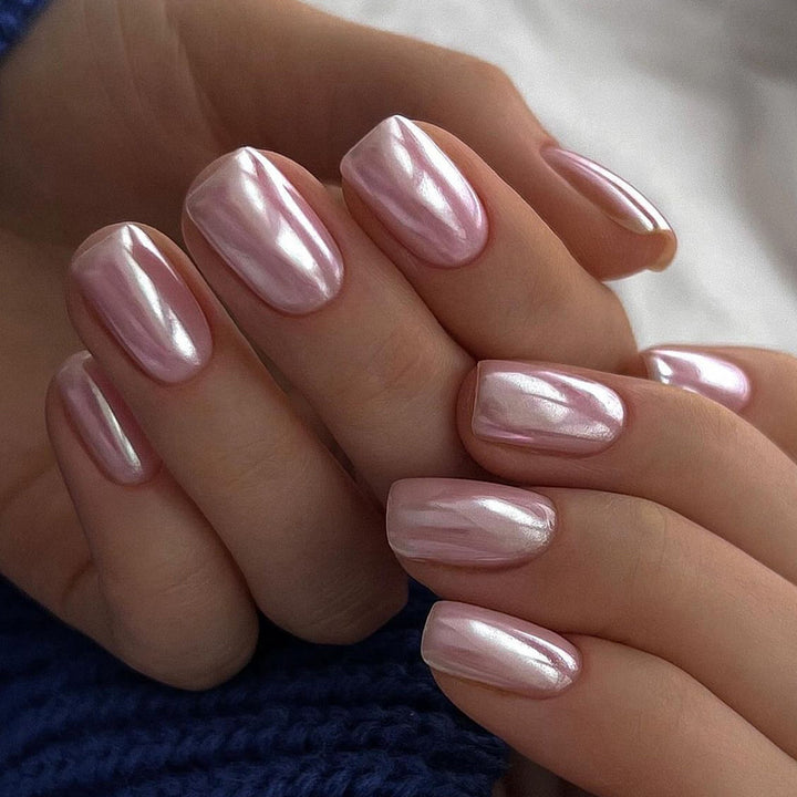 Artistic Nail Extensions with Shimmering Effect Kalsten