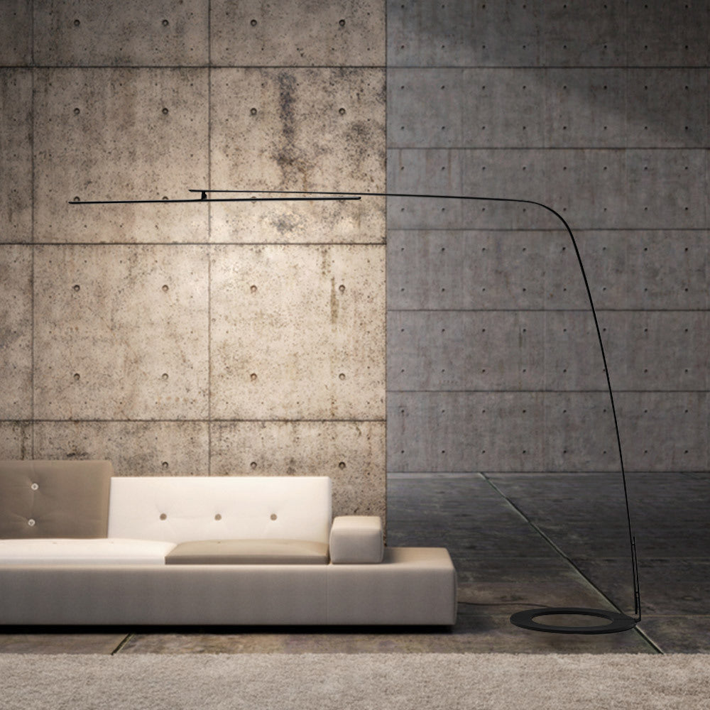 Curved LED Floor Lamp with Adjustable Brightness