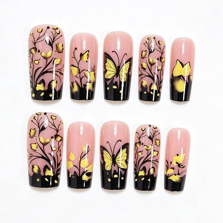 Butterfly Floral Nail Art Design Kalsten
