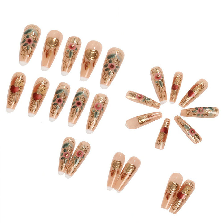 Creative artificial nails with floral and romantic design Kalsten
