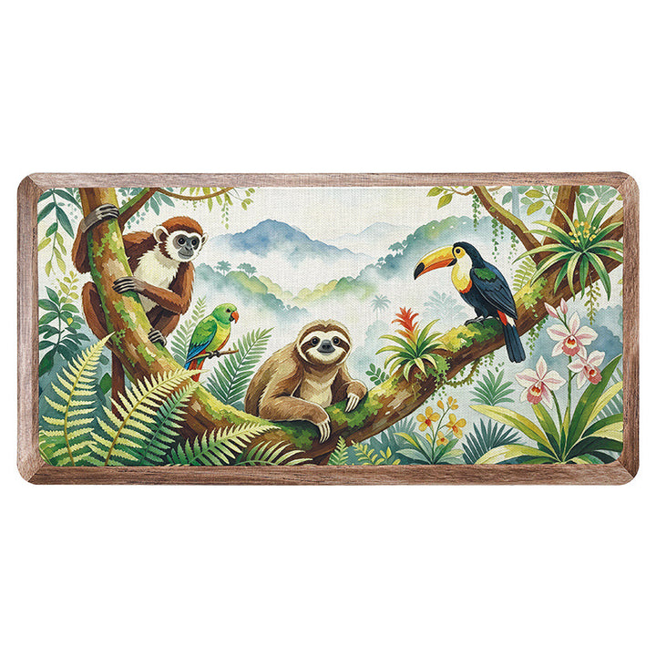 Decorative Jungle-Themed Kitchen Runner Mat Kalsten