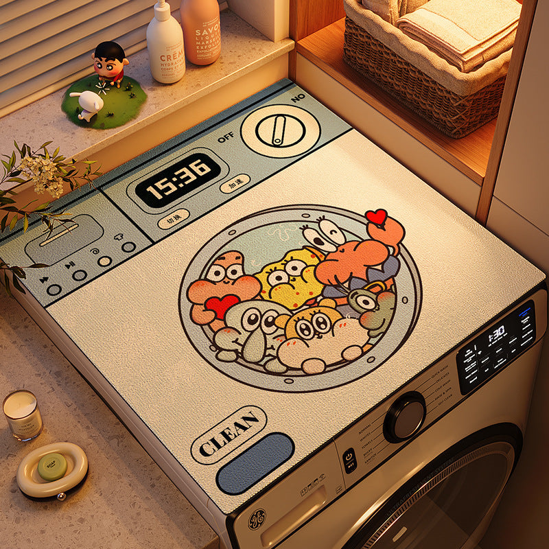 Fun Character-Themed Washing Machine Mat