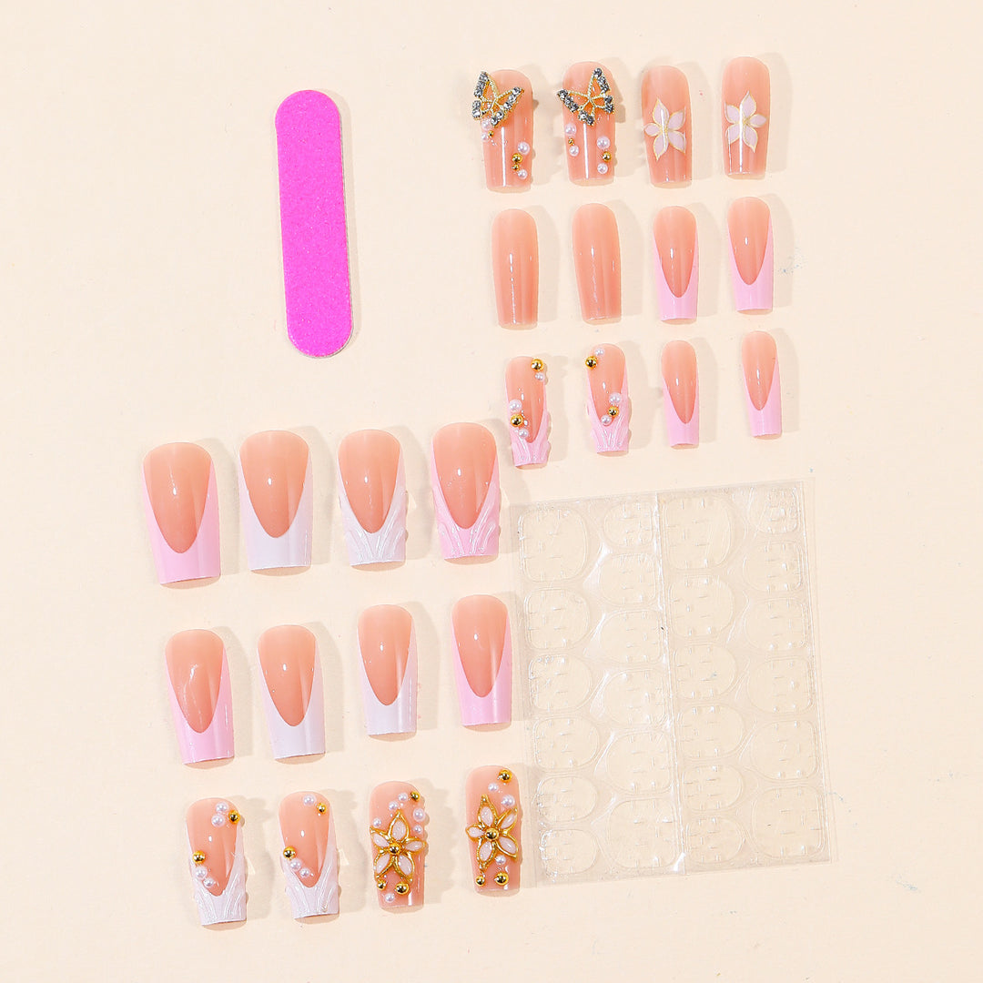 Floral Ornamented Acrylic Nail Art Extensions Kalsten