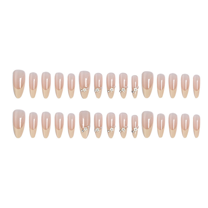 Acrylic nail set with elegant tips and sparkling appliqués Kalsten