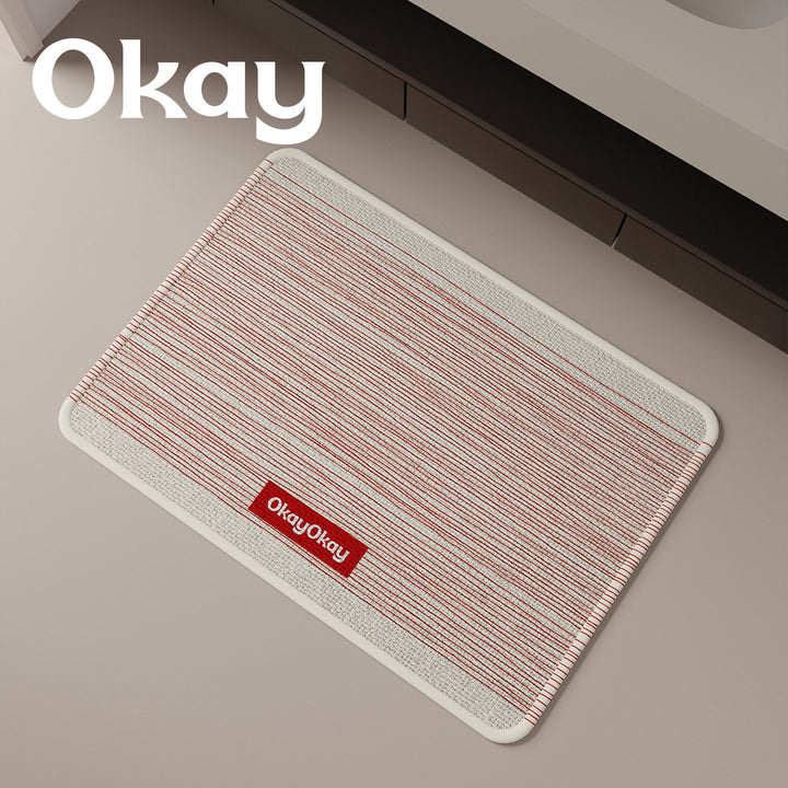 Low-Profile Ribbed Microfiber Entrance Doormat with Non-Slip Backing
